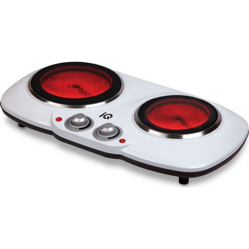 IQ KC-1243 Επιτραπέζια Εστία Κεραμική Διπλή 15cm/18cm  900W/1200W